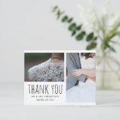 Huwelijk Bedankt Whimsical | Twee foto's Briefkaart (Staand voorkant)