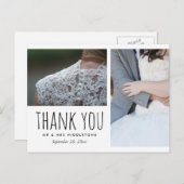 Huwelijk Bedankt Whimsical | Twee foto's Briefkaart (Voorkant / Achterkant)