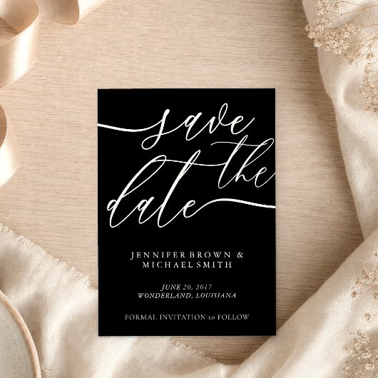 Huwelijk Bewaar Datum Aangepaste Foto Calligrafie Save The Date