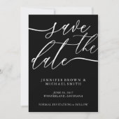 Huwelijk Bewaar Datum Aangepaste Foto Calligrafie Save The Date (Voorkant)