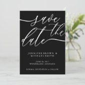 Huwelijk Bewaar Datum Aangepaste Foto Calligrafie Save The Date (Staand voorkant)