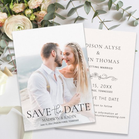 Huwelijk Bewaar Datum Foto Elegant Schrift Save The Date