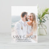 Huwelijk Bewaar Datum Foto Elegant Schrift Save The Date (Staand voorkant)