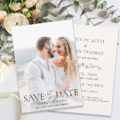 Huwelijk Bewaar Datum Foto Elegante Script Save The Date