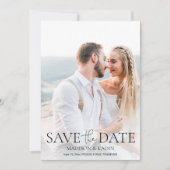 Huwelijk Bewaar Datum Foto Elegante Script Save The Date (Voorkant)