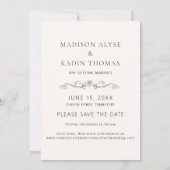 Huwelijk Bewaar Datum Foto Elegante Script Save The Date (Achterkant)