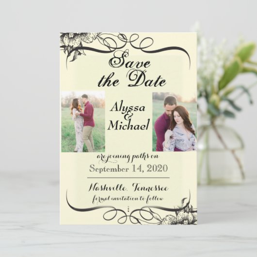 Huwelijk bewaar de datum save the date (Staand voorkant)