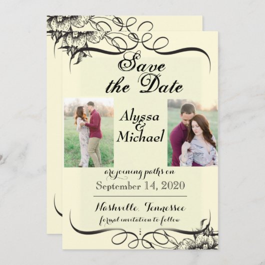 Huwelijk bewaar de datum save the date (Voorkant / Achterkant)