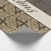 Huwelijk Black Golden Brocade Cadeaupapier (Hoek)