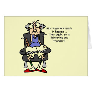 Huwelijk, bliksem, donder Humor