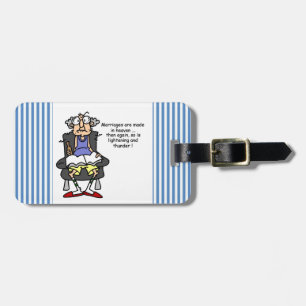Huwelijk, bliksem, donder Humor Bagagelabel