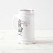 Huwelijk, bliksem, donder Humor Bierpul (Voorkant links)
