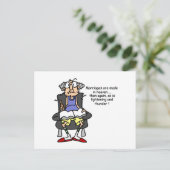 Huwelijk, bliksem, donder Humor Briefkaart (Staand voorkant)