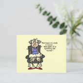 Huwelijk, bliksem, donder Humor Briefkaart (Staand voorkant)