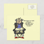 Huwelijk, bliksem, donder Humor Briefkaart (Voorkant / Achterkant)