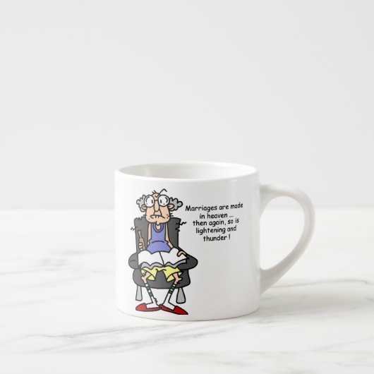 Huwelijk, bliksem, donder Humor Espresso Kop (Rechts)