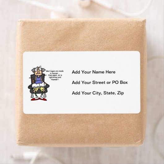 Huwelijk, bliksem, donder Humor Etiket (Insitu)