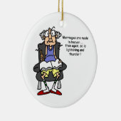 Huwelijk, bliksem, donder Humor Keramisch Ornament (Rechts)