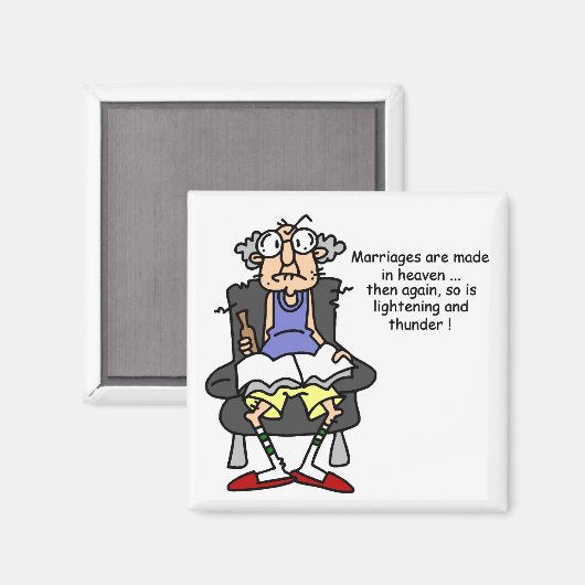 Huwelijk, bliksem, donder Humor Magneet (Voorkant / Achterkant)