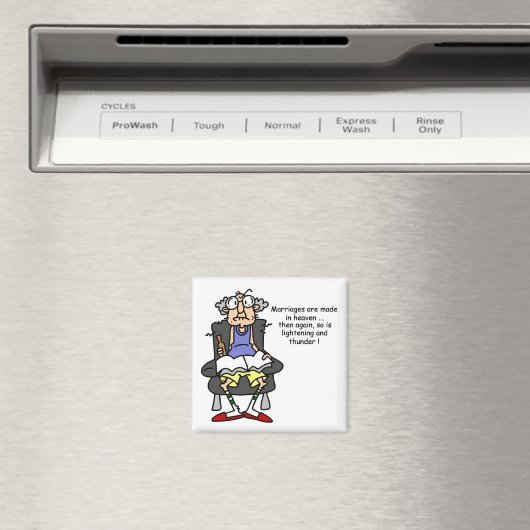 Huwelijk, bliksem, donder Humor Magneet (Insitu (Vaatwasser))