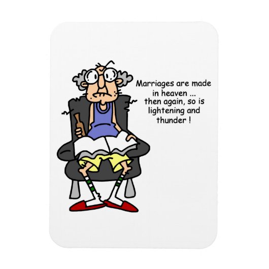 Huwelijk, bliksem, donder Humor Magneet (Verticaal)