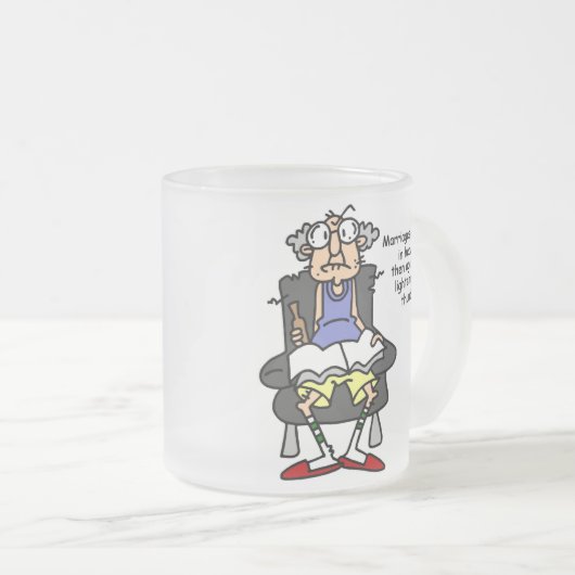 Huwelijk, bliksem, donder Humor Matglas Koffiemok (Voorkant rechts)