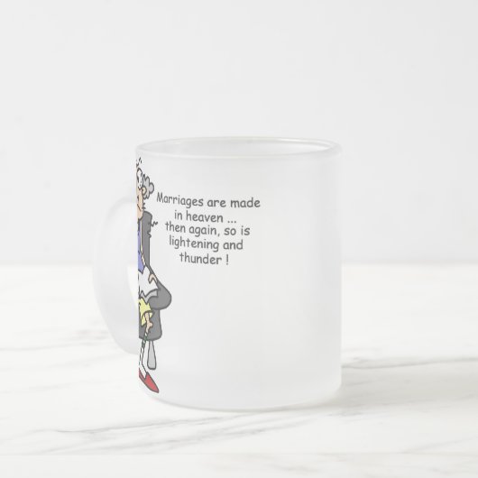Huwelijk, bliksem, donder Humor Matglas Koffiemok (Voorkant links)