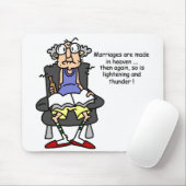 Huwelijk, bliksem, donder Humor Muismat (Met muis)