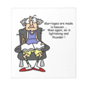 Huwelijk, bliksem, donder Humor Notitieblok (Voorkant)