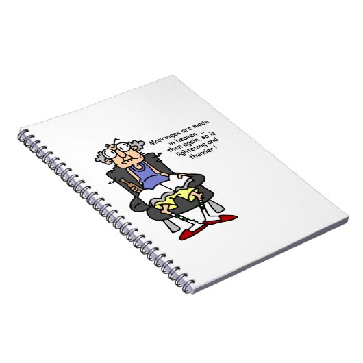 Huwelijk, bliksem, donder Humor Notitieboek (Rechterzijde)