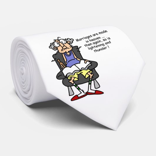 Huwelijk, bliksem, donder Humor Stropdas (Opgerold)