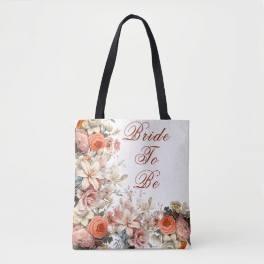 Huwelijk Bloemen Boeket Elegante Custom Canvas tas (Voorkant)