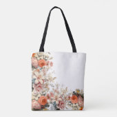 Huwelijk Bloemen Boeket Elegante Custom Canvas tas (Achterkant)