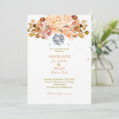 Huwelijk Bloemen Disco Bal Elegant Chic Kaart (Staand voorkant)