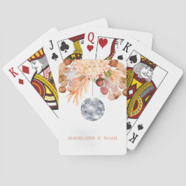 Huwelijk Bloemen Disco Bal Elegant Chic Pokerkaarten