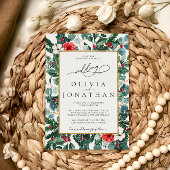 Huwelijk Bloemen Goud Lijst Trouwfeest Kaart