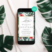 Huwelijk Bloemen Goud Lijst Trouwfeest Kaart