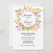 Huwelijk Bloemen Uitnodiging Elegante Formele Uitn (Voorkant)