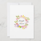 Huwelijk Bloemen Uitnodiging Elegante Formele Uitn (Achterkant)