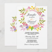 Huwelijk Bloemen Uitnodiging Elegante Formele Uitn (Voorkant / Achterkant)