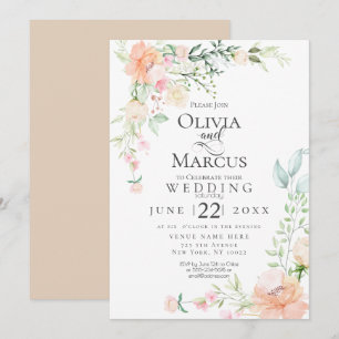 HUWELIJK   Bloemen van de Waterverf van de Kaart