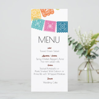Huwelijk - Boda - Trouwfeest Papel Picado Menu