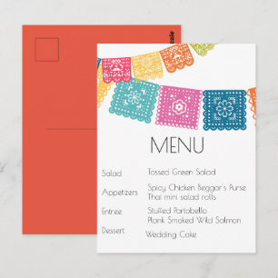 Huwelijk - Boda - Trouwfeest Papel Picado Menu