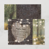 Huwelijk Boom met Uitgesneden Hart | Rustieke Slin Informatiekaartje (Voorkant / Achterkant)