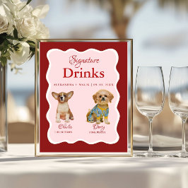Huwelijk bord met Valentijns Signature Drank Poster