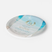 Huwelijk Borden | Modern Monogram Geometrisch Stra Papieren Bordje (Gekanteld)