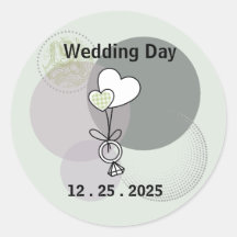 Huwelijk, Bruid, Bruidegom, Aangepaste Sticker W1