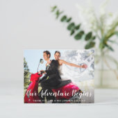 Huwelijk Bruid & Bruidegom Avontuur Bedankt Briefkaart (Staand voorkant)