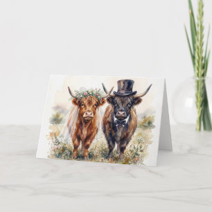 Huwelijk Bruid en Bruidegom Schotse Hooglanders Kaart