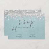 Huwelijk Bruidsfeest Antwoord Grauw Zilveren Drupp (Voorkant / Achterkant)